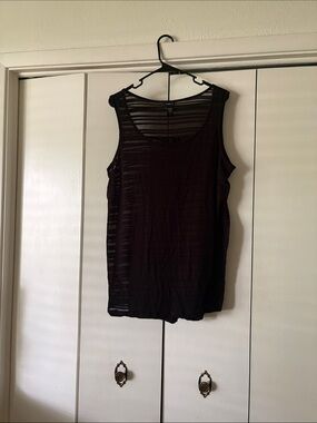 Torrid Black Sheer Stripe Tank Top